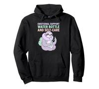 Emotional Support And Self-Care Enthu Humor Animal Pullover Hoodie