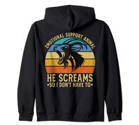 Emotional Support Animal Funny Screaming Goat Sarcastic Zip Hoodie