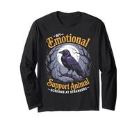 Emotional Support Animal Gothic Birds Animal Crow Long Sleeve T-Shirt