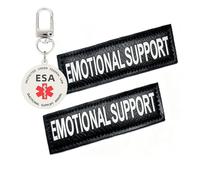 Emotional Support Animal Patches ESA Dog ID Tag Easily Attach to Collar, Harness (Small-1.18 x 4.33)