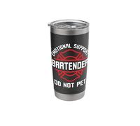 Emotional Support Bartender do not pet Funny Saying Stainless Steel Insulated Tumbler