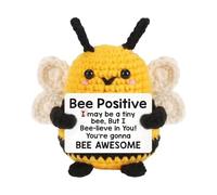 Emotional Support Bee Knitted Doll Gift Set - A Charming Crochet Emotional Support Companion With An Uplifting Message Card