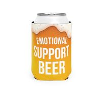 Emotional Support Beer Can Sleeve Funny Can Cooler Coolie - Gag Gift - White Elephant Gift - Beer Can Holder Sleeve - Soda Beer - Party