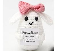 Emotional Support Bunny, Positive Crochet Animals Cute Small Rabbit Gifts