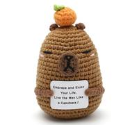 Emotional Support Capybara, Novelty Pocket Hug Gift Small Knitted Positive Capybara Ornament Cute Positive Affirmation Gifts for Women, Mother, Father, Christmas