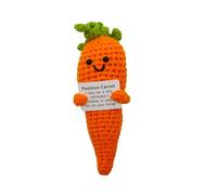 Emotional Support Carrot Gifts,Funny Positive Carrot Gifts Cute Vegetable Knitted Crochet Doll with Positive Card Gifts for Women Men Kids,Good Luck Gifts for Her Him Girlfriend Boyfriend Birthday