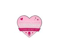 Emotional Support Coworker Please Do Not Pet Pink Heart Enamel Pin For Funny Work Bestie, Sarcastic Office Humor Pin Brooch For Sassy Coworker Team Leader Boss, Coworker Appreciation Brooch Badge