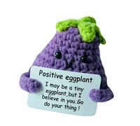 Emotional Support Crochet, Butterfly Doll with Positive Card - Mini Handmade Cute Funny Positive Turtle Knit Toy Desk Decor for Christmas, Birthday A10