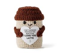 Emotional Support Crochet Coffee Gift For Her Him Girlfriend Boyfriend Fathers Anniversary Day Gifts, Coffee Lovers Birthday Gifts For Women Men Her Him, Mothers Day Thank You Gift（I Love You）