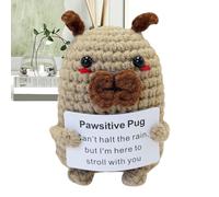 Emotional Support Crochet Dog with Emotional Support, Crochet Animal Dog with Emotional Support, Knitted Animal Doll, Knitted Doll with Emotional Support for Puppy Positive