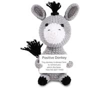 Emotional Support Crochet Donkey Gifts, Handmade Positive Crochet Animals with Positive Words, Cute Donkey Pocket Hug, Cheer Up Gifts for Women Friend Daughter Sister Bestie Girlfriend Wife Mum