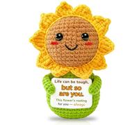 Emotional Support Crochet Flower Gifts, Handmade Positive Cochet Gift with Positive Words, Cute Sunshine Pocket Hug, Get Well Soon Gifts for Women Friend Daughter Sister Bestie Girlfriend (B)