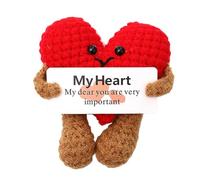Emotional Support Crochet Heart,Knitting Toy Positive Card Heart Room Decor | Portable Safe Inspirational Support Crochet for Room, Car, Desk