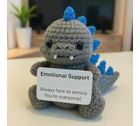 Emotional Support Crochet Monster Dolls, Handmade Monster Crochet Plush for Anxiety Relief & Comfort, Handmade Dinosaur Mini Stuffed Animals, Inspirational Cure Knitted Dolls Plush (Style A)