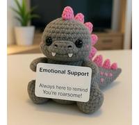 Emotional Support Crochet Monster Dolls, Handmade Monster Crochet Plush for Anxiety Relief & Comfort, Handmade Dinosaur Mini Stuffed Animals, Inspirational Cure Knitted Dolls Plush (Style B)