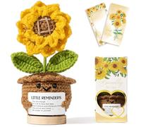 Emotional Support Crochet Positive Sunflower, Inspirational Gifts for Women Little Reminder You're Enough, Thank You Christmas Birthday Gifts Teacher Appreciation Gift for Coworker Nurse Mom Friends