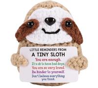 Emotional Support Crochet Shark Sandwich,Fruit Animals Handmade Worry Doll & Positive Mental Health Gift,Soft Plush for Comfort, Anxiety Relief,Cute Desk Buddy Adults & Teens (Little tree laziness)