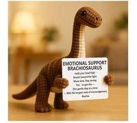 Emotional Support Crochet T. Rex Dolls, Handmade Dinosaur Crochet Plush for Anxiety Relief & Comfort, Handmade Mini Stuffed Animals, Inspirational Cure Knitted Dolls Plush for Stress Relief (B)