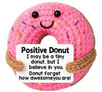 Emotional Support Cuddly Toy, Cute Crochet Doughnut Presents, Suitable for Gifts, Plush Toy as an Inspirational Gift, Suitable for Special Occasions such as Birthday or Graduation