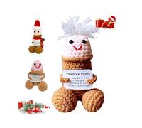 Emotional Support Dick,Funny Crochet Dick Positive Deez Ornament,Mini Cute Crochet Penis with Positive Messages,HandmadeCrochet Encouragement Ornament Cheer Up Gifts for Men Boyfriends,Husband