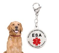 Emotional Support Dog ESA Dog Tag ID Industrial Puppy Emotional Support Dog Tag Red Medical Alert Symbol and Protected by Federal Law Navy Lettering and Red Enamel Trim for ESA and Therapy Dogs