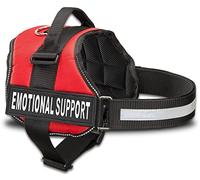 Emotional Support Dog Vest Harness with Reflective Straps, Interchangeable Patches, & Top Handle - ESA Dog Vest in 8 Sizes - Heavy Duty Emotional Support Dog Harness for Working Dogs (Red, Medium)