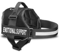 Emotional Support Dog Vest Harness with Reflective Straps, Interchangeable Patches, & Top Handle - ESA Dog Vest in 8 Sizes - Heavy Duty Emotional Support Harness for Working Dogs (Black, XXL)
