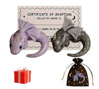 Emotional Support Dragon, 2026 New Handmade Mini Pocket Dragon Sculpture for Anxiety Relief, Stress Comfort & Calming, Perfect Whimsical Gift for Halloween or Christmas,for Friends (Purple+Gray)
