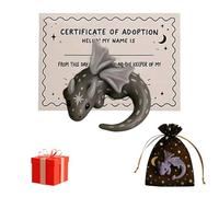 Emotional Support Dragon Adoption Kit, 2026 New Handmade Mini Pocket Dragon Sculpture for Anxiety Relief, Stress Comfort & Calming, Perfect Whimsical Gift for Halloween or Christmas (Gray)