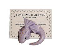 Emotional Support Dragon - New Handmade Mini Pocket Dragon Sculpture, Anxiety Relief Stress Comfort Calming Toy, Cute Whimsical Gift for Halloween Xmas & Desk Bookshelf Décor (Purple)