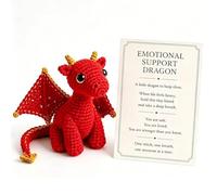 Emotional Support Dragon Plush Pocket Buddy Soft Mini Comfort Companion Stress Relief Desk Decor Cute Dragon Gift for Anxiety Relief Cheer Up Present for Adults Friends Office (Red)