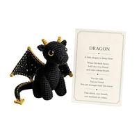 Emotional Support Dragon Pocket Buddy,Cute Handmade Plush Stuffed Animals with Encouragement Card,Inspirational Crochet Animals Stress Relief Gifts,Anxiety Relief Desk Decor,Gift for Students & Adults