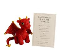 Emotional Support Dragon Pocket Buddy, Mini Positive Dragon Crochet，Red