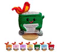 Emotional Support Dumpster Fire - Positive Crochet Gifts for Women, Handmade Knitting Positive Birthday Gifts for Teens Girls Boys Sister Coworker Friend, Dumpster Office Accessories Decor (Green)