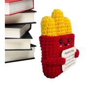 Emotional Support Fries - Positive Knitted Potato Toy | Cute and Creative Wool Inspirational Crochet | Cute Knitted Room Decor Toys With Positive Card J