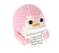 Emotional Support, Funny Positive Knitted, Handmade Knitted Toy with Positive Card, Crochet Doll Cheering, Cute for Mother's Day Home Decor