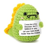 Emotional Support Gift, Crochet Animals, Emotional Support Dinosaur Coworker Sister Brother Support Gift Cute Dino Christmas Stocking Stuffer for Friend Daughter Son Birthday Gifts Fun Desk Decor