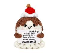 Emotional Support Gift, Positive Crochet Animals Narwhal Easter Basket Essentials Stuffers for Girl Boy Gifts Birthday Graduation Inspirational Support Handmade Friend Sister Daughter Gifts (brown)