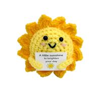 Emotional Support Gift, Positive Handmade Pocket Hug Crochet Sun with Affirmation Tag, Cute Motivational Gifts for Family Members, Friends, Colleagues
