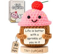 Emotional Support Gifts for Women - Positive Crochet Cupcake W/ 30 Uplifting Affirmation Cards | Birthday Gift for Women Friendship, Best Friend, Bestie, Teen Girls, Classmates, Daughter Birthday