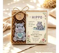 Emotional Support Glass Animal Gift, Handmade Sea Animal Figurine with Inspirational Message Card, Mini Glass Keepsake, Comfort Gift for Christmas Birthday Friendship Comfort Present