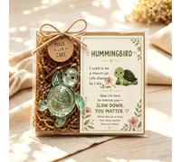 Emotional Support Glass Animal Gift, Handmade Sea Animal Figurine with Inspirational Message Card, Mini Glass Keepsake, Comfort Gift for Christmas Birthday Friendship Comfort Present