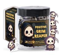 Emotional Support Grim Reaper Jar - 60 Dark Humor Cards for Stress Relief & Motivation - Funny for Friends, Coworkers, Women & Men - Quirky Birthday Gifts, Office, Secret Santa
