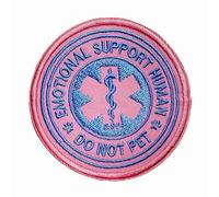 Emotional Support Human Do Not Pet Patch 3 Inches Funny Medical, Service Dog Cute Iron On/Sew On Embroidery Fabric Applique Morale Patches Lover Animal, for Backpack Vest Hat Dog Harness Gifts Mom Dad