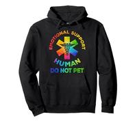 Emotional Support Human Do Not Pet Rainbow Funny Quote Pullover Hoodie