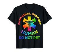 Emotional Support Human Do Not Pet Rainbow Funny Quote T-Shirt
