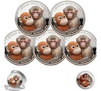 Emotional Support Monkey Coin - “I Stand with Punch”,“One Day at a Time You are Not Alone”,the Monkey Commemorative Challenge Coin,Emotional Support Monkey Coin. (A5PCS) (A5pcs)