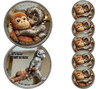 Emotional Support Monkey Coin - “I Stand with Punch”,“One Day at a Time You are Not Alone”,the Monkey Commemorative Challenge Coin,Emotional Support Monkey Coin. (A5PCS) (B5pcs)
