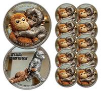 Emotional Support Monkey Coin - Inspirational Challenge Coin with “One Day at a Time You are Not Alone”, Encouragement Pocket Token Gift (10-PC)