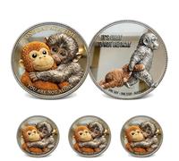 Emotional Support Monkey Coin, Punch Monkey Challenge Coin, Inspirational Challenge Coin with ”It's Okay to Not Be Okay Token“, Punch Monkey Pocket Coin Gift for Mental Friendship (3pcs)
